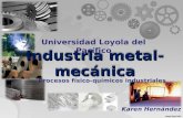 Industria metal- mecánica Universidad Loyola del Pacífico Industria metal- mecánica Procesos físico-químicos industriales Karen Hernández.