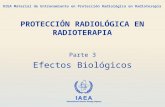IAEA International Atomic Energy Agency OIEA Material de Entrenamiento en Protección Radiológica en Radioterapia Parte 3 Efectos Biológicos PROTECCIÓN.