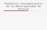 Normativa Presupuestaria de la Municipalidad de Rosario.
