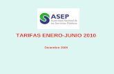 TARIFAS ENERO-JUNIO 2010 Diciembre 2009. Variación Porcentual del Precio del Petróleo y el Precio Promedio de la Energía Eléctrica Facturado Según Tarifa.