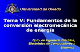 Tema V: Fundamentos de la conversión electromecánica de energía Universidad de Oviedo Dpto. de Ingeniería Eléctrica, Electrónica de Computadores y Sistemas.
