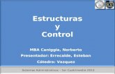 Sistemas Administrativos – 1er Cuatrimestre 2013 Estructuras y Control MBA Caniggia, Norberto Presentador: Errecalde, Esteban Cátedra: Vazquez.