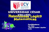UNIVERSIDAD CÉSAR VALLEJO Facilitadora: Lic. Mat. Patricia Isabel,Aguilar Incio.