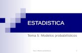 Tema 5: Modelos probabilísticos 1 ESTADISTICA Tema 5: Modelos probabilísticos.