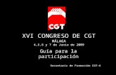 XVI CONGRESO DE CGT MÁLAGA 4,5,6 y 7 de Junio de 2009 Guía para la participación Secretaría de Formación CGT-A.
