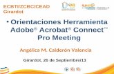 ECBTI/ZCBC/CEAD Girardot Orientaciones Herramienta Adobe ® Acrobat ® Connect ™ Pro Meeting Angélica M. Calderón Valencia Girardot, 26 de Septiembre/13.