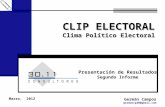 CLIP ELECTORAL Clima Político Electoral Marzo, 2012 Germán Campos germancp20@gmail.com Presentación de Resultados Segundo Informe.