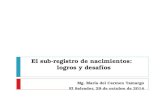 El sub-registro de nacimientos: logros y desafíos Mg. María del Carmen Tamargo El Salvador, 29 de octubre de 2014.