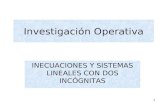 1 Investigación Operativa INECUACIONES Y SISTEMAS LINEALES CON DOS INCÓGNITAS.