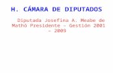 H. CÁMARA DE DIPUTADOS Diputada Josefina A. Meabe de Mathó Presidente – Gestión 2001 – 2009.