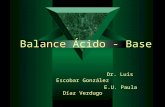 Balance Ácido - Base Dr. Luis Escobar González E.U. Paula Díaz Verdugo.