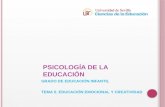 PSICOLOGÍA DE LA EDUCACIÓN GRADO DE EDUCACIÓN INFANTIL TEMA 5. EDUCACIÓN EMOCIONAL Y CREATIVIDAD.