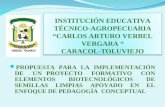 INSTITUCIÓN EDUCATIVA TÉCNICO-AGROPECUARIA “CARLOS ARTURO VERBEL VERGARA “ CARACOL-TOLUVIEJO PROPUESTA PARA LA IMPLEMENTACIÓN DE UN PROYECTO FORMATIVO.