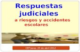 Respuestas judiciales a riesgos y accidentes escolares ¿Jugamos con 19 de ellas? CEP Jerez. 25 de abril 2012.