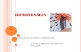 HIPERTENSION HIPERTENSION Consejos para una buena alimentación LIC.NUT. DANITZA MURRIETA DE LA O.