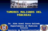 TUMORES MALIGNOS DEL PÁNCREAS Dr. Aldo Azael Garza Galindo Departamento de Medicina Interna Servicio de Gastroenterología.