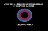 LA COP 20 Y LA NEGOCIACIONES INTERNACIONALES SOBRE CAMBIO CLIMÁTICO.