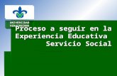 UNIVERSIDAD VERACRUZANA Proceso a seguir en la Experiencia Educativa Servicio Social.
