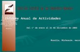 Informe Anual de Actividades Del 1° de enero al 31 de diciembre de 2003 Morelia, Michoacán, marzo de 2004. M i c h o a c á n “Que todo el que se queje.
