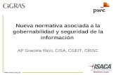 Www.isaca.org.uy Nueva normativa asociada a la gobernabilidad y seguridad de la información AP Graciela Ricci, CISA, CGEIT, CRISC.