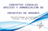 Las Estadísticas de Chile CONCEPTOS CENSALES BÁSICOS Y ARMONIZACIÓN DE ENCUESTAS DE HOGARES INSTITUTO NACIONAL DE ESTADÍSTICAS Santiago, 3 de agosto de.