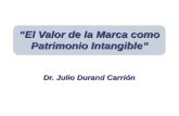 “El Valor de la Marca como Patrimonio Intangible” Dr. Julio Durand Carrión.