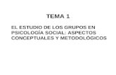 TEMA 1 EL ESTUDIO DE LOS GRUPOS EN PSICOLOGÍA SOCIAL: ASPECTOS CONCEPTUALES Y METODOLÓGICOS.