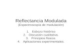 Reflectancia Modulada (Espectroscopía de modulación) 1.Esbozo histórico 2.Discusión cualitativa. 3.Principios físicos. 4.Aplicaciones experimentales.