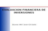 EVALUACION FINANCIERA DE INVERSIONES Docente: MSC Javier Gil Antelo.