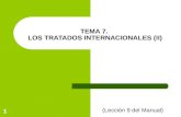 1 TEMA 7. LOS TRATADOS INTERNACIONALES (II) (Lección 9 del Manual)