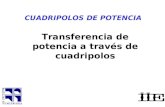 CUADRIPOLOS DE POTENCIA Transferencia de potencia a través de cuadripolos.