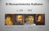 El Renacimiento Italiano s. XV – XVI Leonardo da Vinci Miguel Ángel Donatello Raffael.