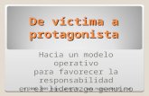 De víctima a protagonista Hacia un modelo operativo para favorecer la responsabilidad en el liderazgo genuino © 2005-2009 Hugo Landolfi – .