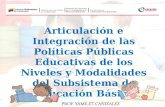 Articulación e Integración de las Políticas Públicas Educativas de los Niveles y Modalidades del Subsistema de Educación Básica.
