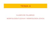 TEMA 4 CLASES DE PALABRAS MORFOLOGÍA FLEXIVA Y MORFOLOGÍA LÉXICA.