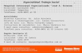 Especialidad: Trabajo Social Hospital Interzonal Especializado “José A. Esteves” Dirección: Garibaldi 1661 Localidad: Temperley Teléfonos: 4298-0091 al.
