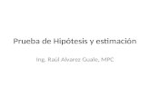 Prueba de Hipótesis y estimación Ing. Raúl Alvarez Guale, MPC.