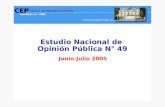 CEP, Encuesta Nacional de Opinión Pública, Junio-Julio 2005. % Estudio Nacional de Opinión Pública N° 49 Estudio Nacional de Opinión Pública.