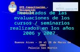 Resultados de las evaluaciones de los cursos / seminarios realizados en los años 2006 y 2007. GTE Capacitación - Delegación Argentina Buenos Aires – 26.