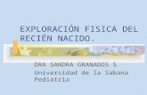 EXPLORACIÓN FISICA DEL RECIÉN NACIDO. DRA SANDRA GRANADOS S Universidad de la Sabana Pediatrìa.