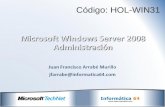 Código: HOL-WIN31. Introducción Instalación Servidor basado en Roles Gestión de red Tecnologías de Seguridad Windows Deployment Services (WDS)
