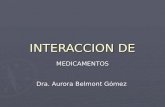 INTERACCION DE MEDICAMENTOS Dra. Aurora Belmont Gómez.