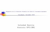 Respuesta de la Atención Primaria de Salud al terremoto- maremoto Talcahuano, Noviembre 2010. Soledad Barría Asesora OPS/OMS.