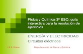 Física y Química 3º ESO: guía interactiva para la resolución de ejercicios ENERGÍA Y ELECTRICIDAD Circuitos eléctricos I.E.S. Élaios Departamento de Física.
