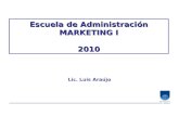 Escuela de Administración MARKETING I 2010 Lic. Luis Araújo.