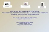 CONSEJO NACIONAL DE UNIVERSIDADES NUCLEO DE AUTORIDADES DE POSTGRADO SECRETARIADO PERMANENTE CNU REPÚBLICA BOLIVARIANA DE VENEZUELA MINISTERIO DEL PODER.