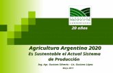 Agricultura Argentina 2020 Es Sustentable el Actual Sistema de Producción Ing. Agr. Gustavo Oliverio – Lic. Gustavo López Mayo 2011 20 años.