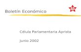 Boletín Económico Célula Parlamentaria Aprista Junio 2002.