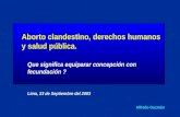 Alfredo Guzmán Que significa equiparar concepción con fecundación ? Lima, 23 de Septiembre del 2003 Aborto clandestino, derechos humanos y salud pública.