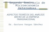 Segundo Seminario de Microeconomía Heterodoxa ASPECTOS TEORÍCOS DEL ANÁLISIS MICRO DE LA EMPRESA TRANSNACIONAL Dr. Gustavo Vargas Sánchez.